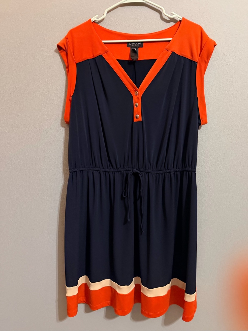 Enfocus Studio Women's Orange and Navy Dress
